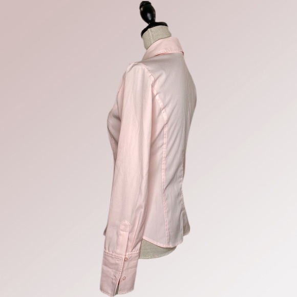 EXPRESS Pale Pink Fitted Blouse Cuffs Long Sleeves - Picture 4 of 8